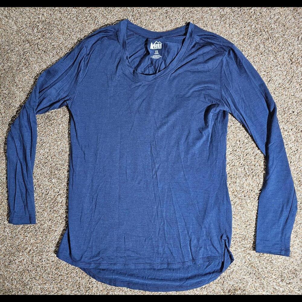 rei co-op merino wool Lyocell long sleeve womens XS Blue